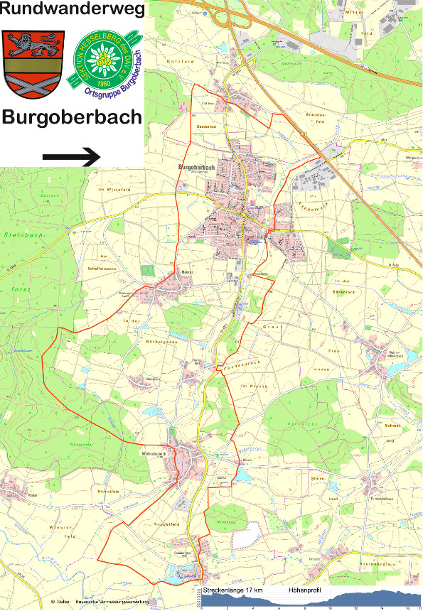 Karte Rundwanderweg Burgoberbach